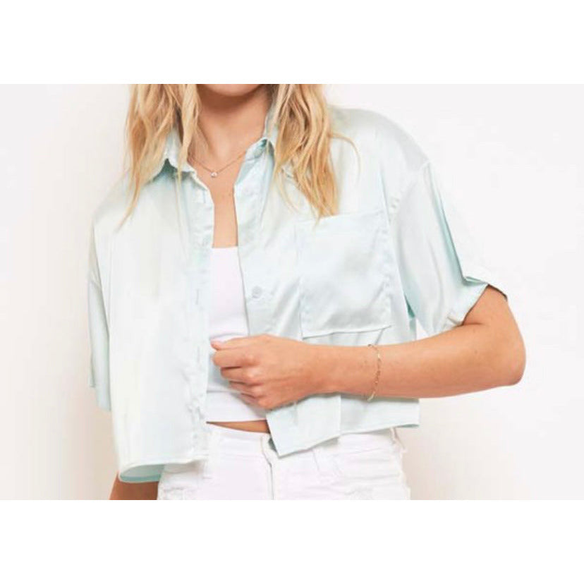 Sabrina Satin Crop Top