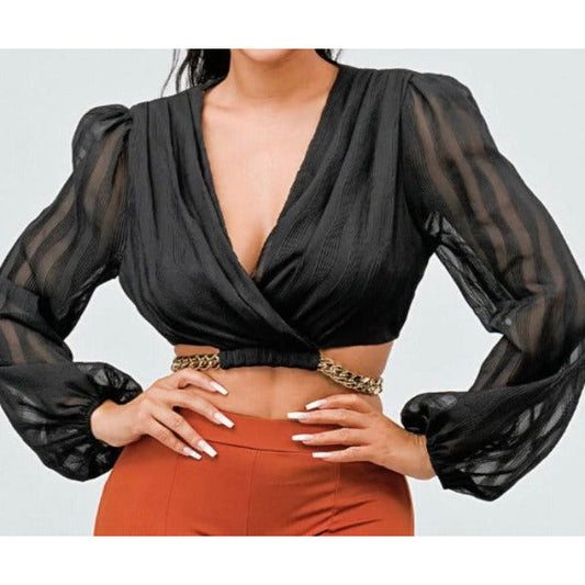 Alexandra Black Crop Top